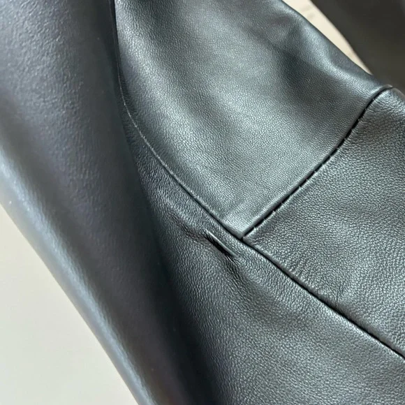 Alfani Sleek Black Women’s Medium Leather Jacket - Picture 5 of 8